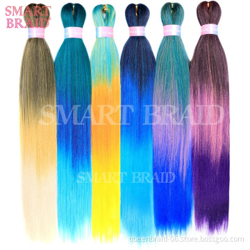 Synthetic Hair Manufacturer Yaki Colourful Afro Hot Water Set 26inch 90g Black African Braid Hair Extensions Curly Color Braids